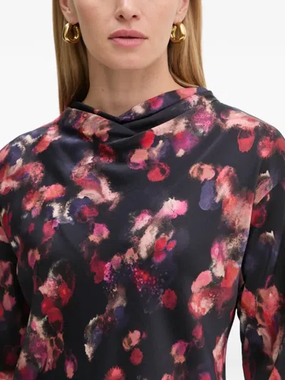A.l.c Georgia Abstract-print Silk Top In Black
