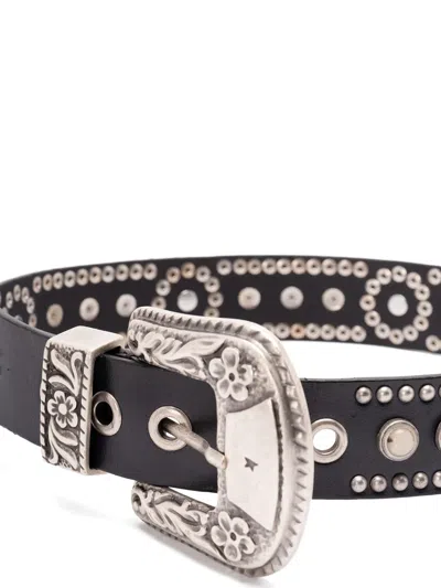 Golden Goose Women Leather Belt In Black