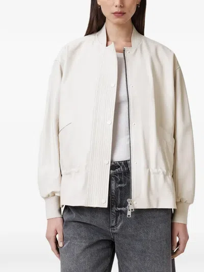 Allsaints Sofi Drawstring Long-sleeve Jacket In Neutral