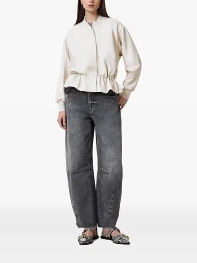 Allsaints Sofi Drawstring Long-sleeve Jacket In Neutral