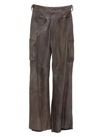 Santoro Zip-pocket Leather Trousers In Multi
