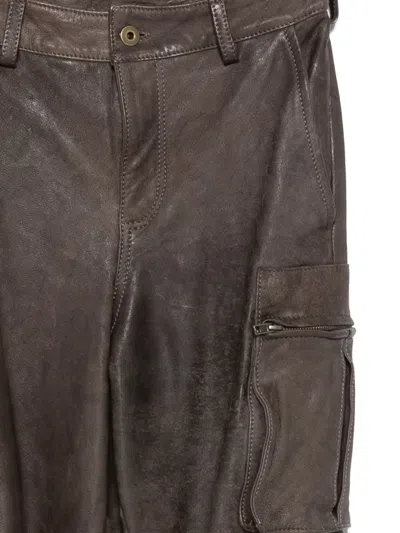 Santoro Zip-pocket Leather Trousers In Multi