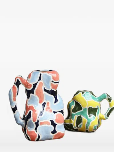 &k Amsterdam Large Patterned Jug Vase (30cm X 25.5cm) In Blue