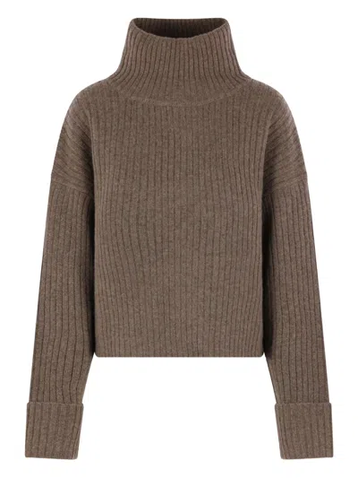 Le Kasha Ribbed Roll-neck Sweater In Brown