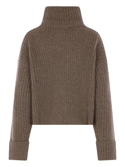Le Kasha Ribbed Roll-neck Sweater In Brown