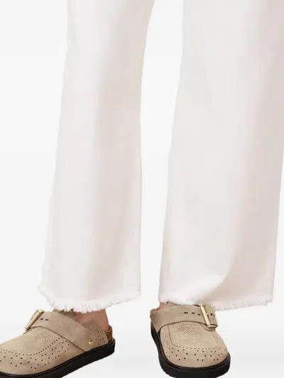 Allsaints Buckle Perforated-detail Mule In Neutral