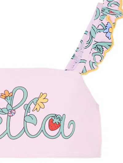 Stella Mccartney Floral-print Ruffled Bikini In Pink