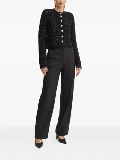 Patrizia Pepe Button Pocket Top In Black