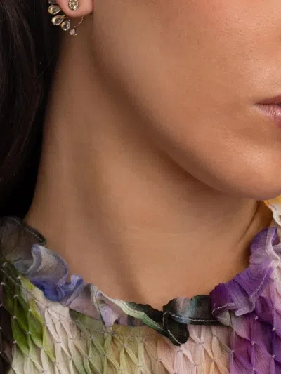 Stéfère 18k Yellow Gold Diamond Earrings In Brown