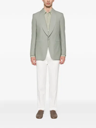 Fursac Shawl-lapel Blazer In Green