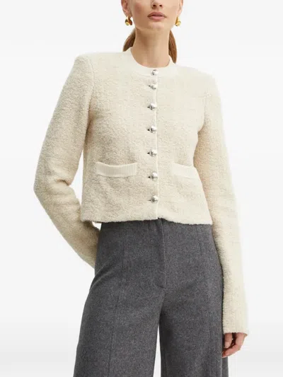 Patrizia Pepe Bouclé Cardigan In Neutral