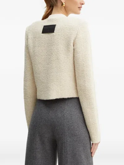 Patrizia Pepe Bouclé Cardigan In Neutral