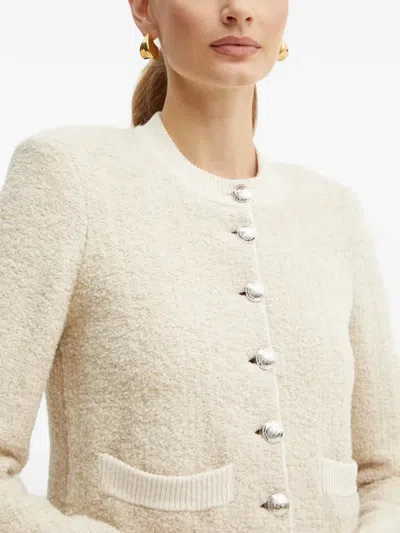 Patrizia Pepe Bouclé Cardigan In Neutral