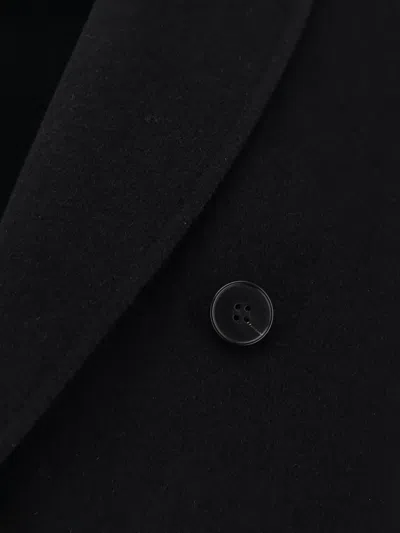 Alpha Studio Double-breasted Wool Coat In Black