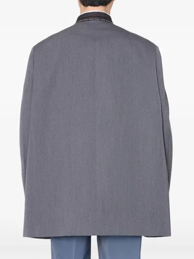 Kolor Notched Lapel Jacket In Gray