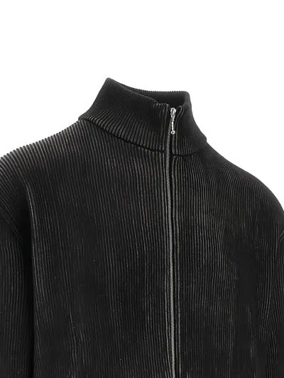 This Is Never That Ribbed Zip Cardigan In Black