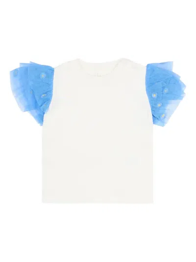 Stella Mccartney Ruffled-sleeve T-shirt In White