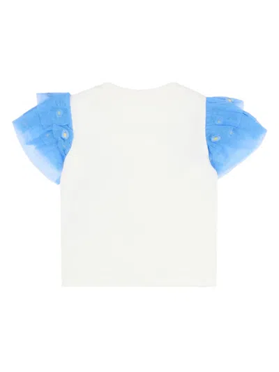 Stella Mccartney Ruffled-sleeve T-shirt In White