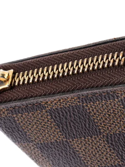 Pre-owned Louis Vuitton Clemence Wallet Damier Small Wallets In Brown