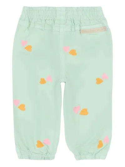 Stella Mccartney Heart-embroidered Trousers In Green