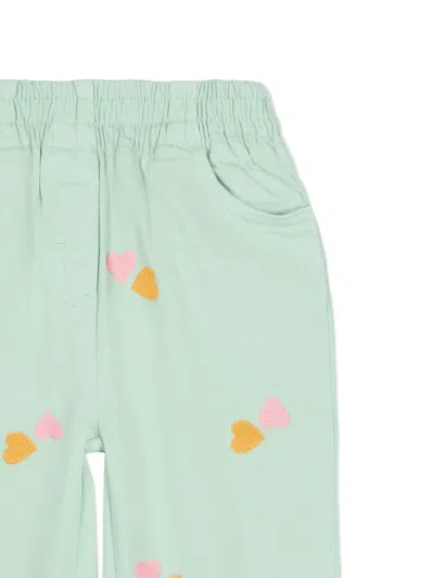 Stella Mccartney Heart-embroidered Trousers In Green