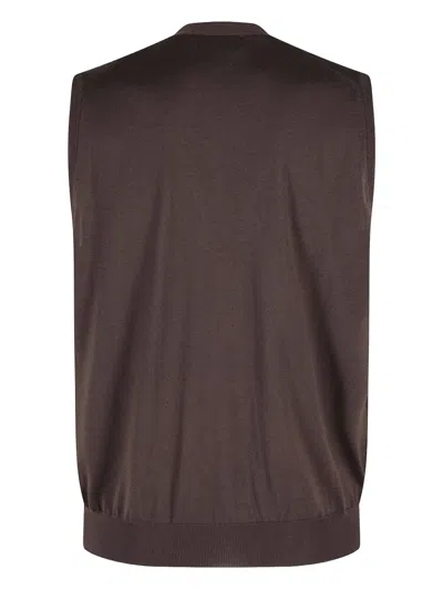 Filippo De Laurentiis Buttoned Sleeveless Gilet In Brown
