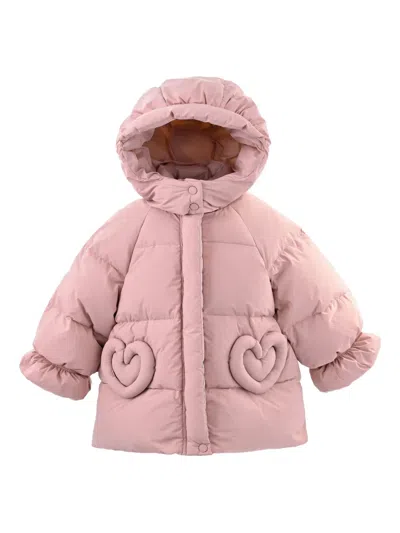 Mimi Tutu Heart-pocket Puffer Jacket In Pink