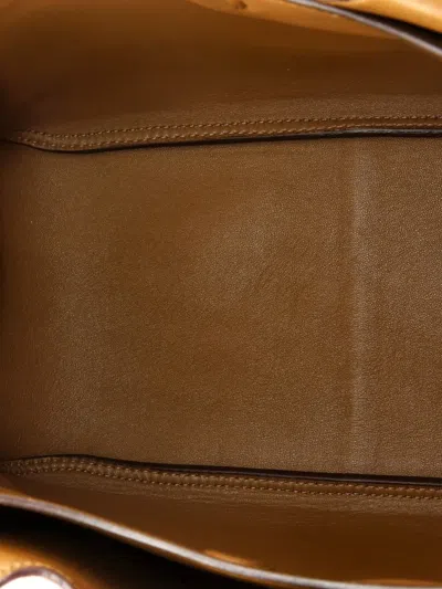 Pre-owned Prada Flou Dynamique Open Vitello Daino Small Tote Bag In Orange