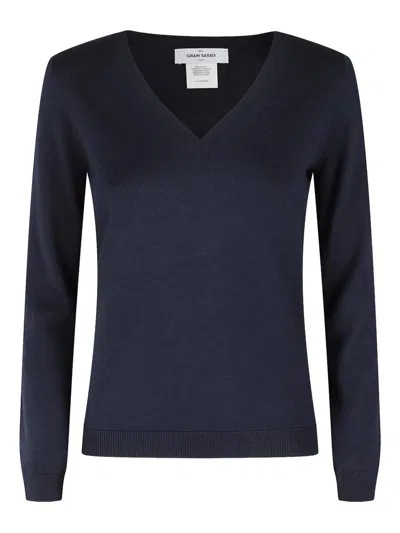 Gran Sasso V-neck Top In Blue