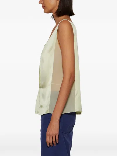 The Row Dinara Gathered-detailed Top In Green