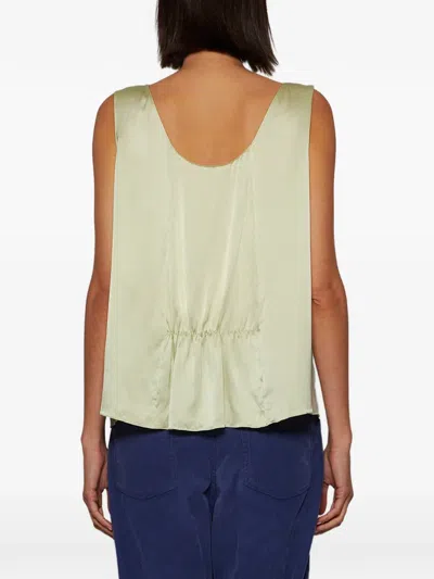 The Row Dinara Gathered-detailed Top In Green