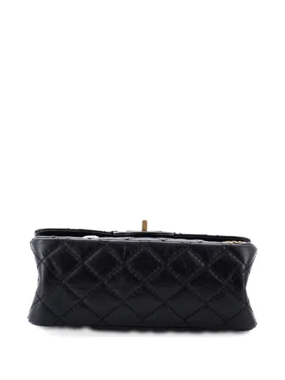 Pre-owned Chanel Crystal Charms 2.55 Reissue Flap Bag Aged Quilted Calfskin 224 Shoulder Bag In Black