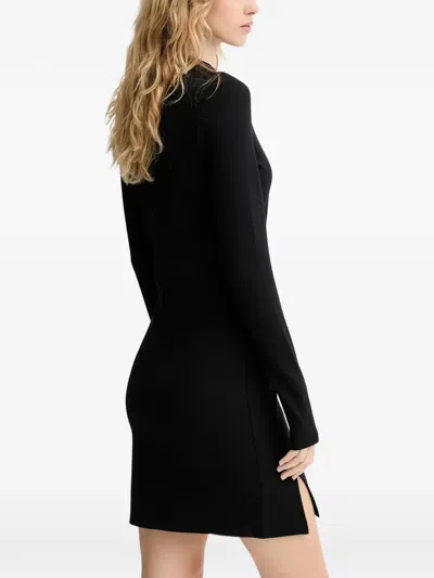 Karl Lagerfeld Jeans Logo-print Mini Dress In Black