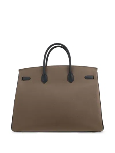 Pre-owned Hermes 2018 Birkin 40 Flap-fastener Tote Bag In Brown