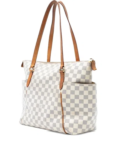 Pre-owned Louis Vuitton 2000 Damier Azur Totally Mm Tote Bag In White