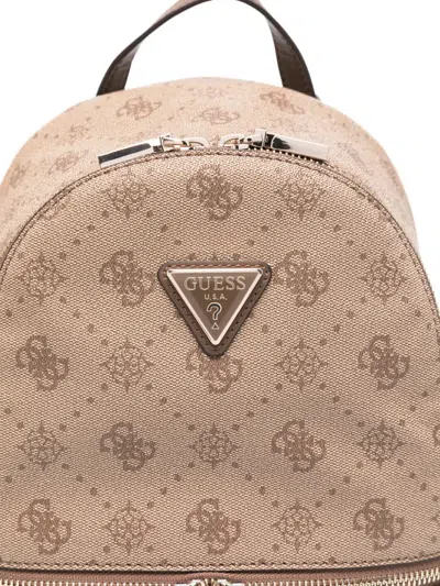 Guess Usa Silia Monogram-pattern Backpack In Purple