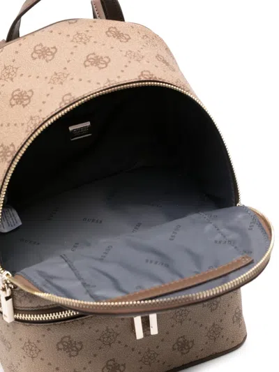 Guess Usa Silia Monogram-pattern Backpack In Purple