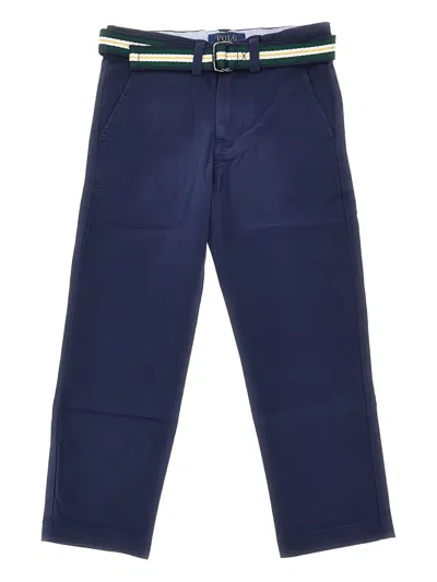 Polo Ralph Lauren Belted Trousers In Blue