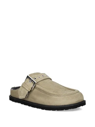 Hugo Boss Artentia Buckle-strap Flat Mules In Multi