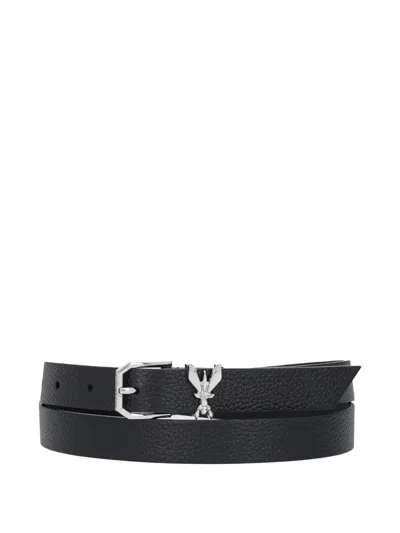 Patrizia Pepe Fly Buckle Belt In Black