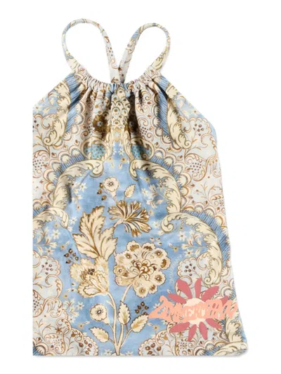 Zimmermann Kids Daylight Gathered 1pc Swimsuit In Multi