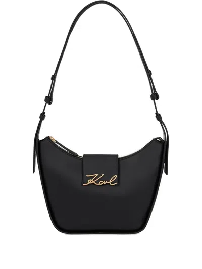 Karl Lagerfeld Medium K/signature Shoulder Bag In Black