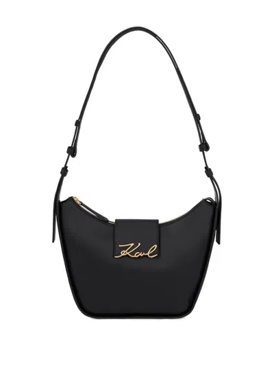Karl Lagerfeld Medium K/signature Shoulder Bag In Black