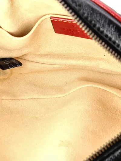 Pre-owned Gucci Gg Marmont Diagonal Quilted Leather Belt Bag In Black