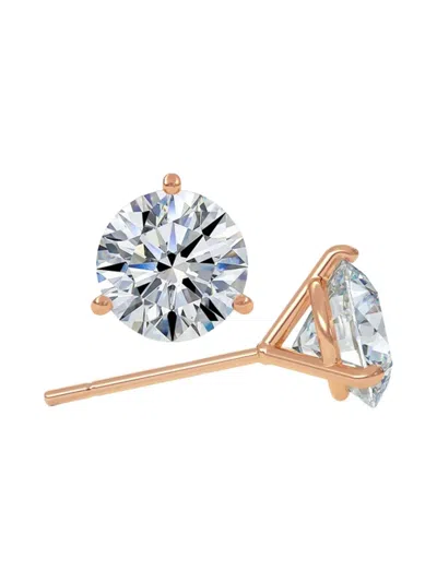 Tilla 14k Rose Gold Diamond Stud Earrings In Gold