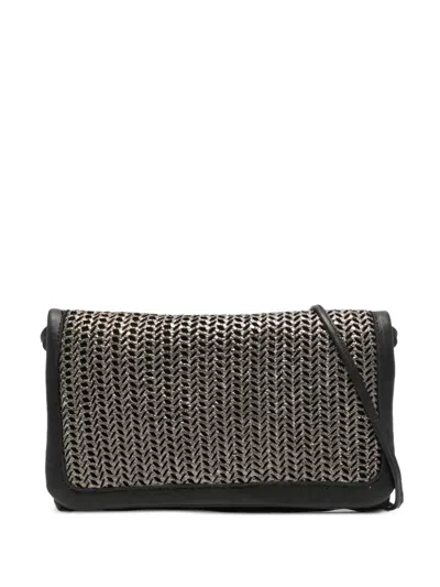 Sommet Soffietta Woven Ccross Body Bag In Black