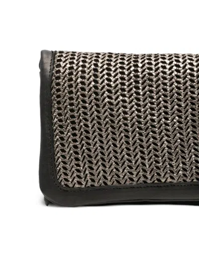 Sommet Soffietta Woven Ccross Body Bag In Black