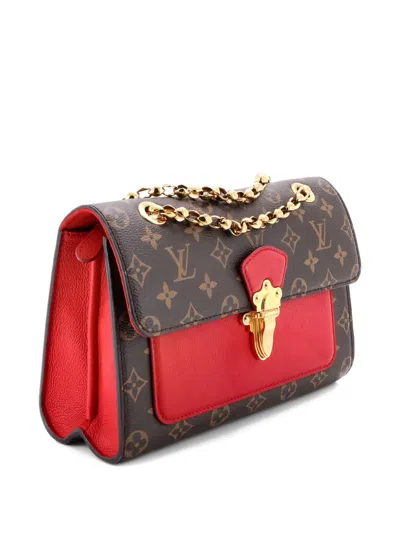 Pre-owned Louis Vuitton Victoire Handbag Monogram Canvas And Leather Shoulder Bag In Brown