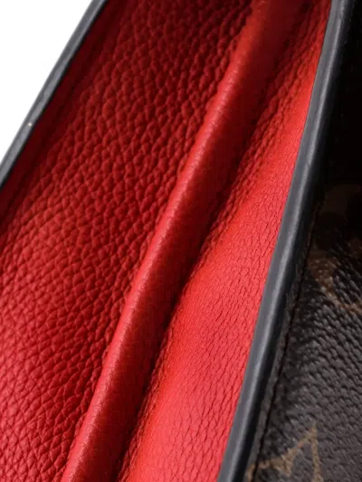 Pre-owned Louis Vuitton Victoire Handbag Monogram Canvas And Leather Shoulder Bag In Brown