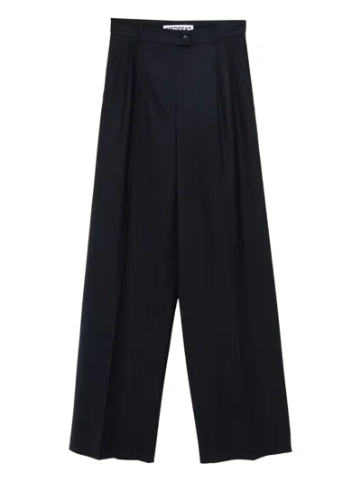Medeea Pleated-front Tailored Trousers In Blue